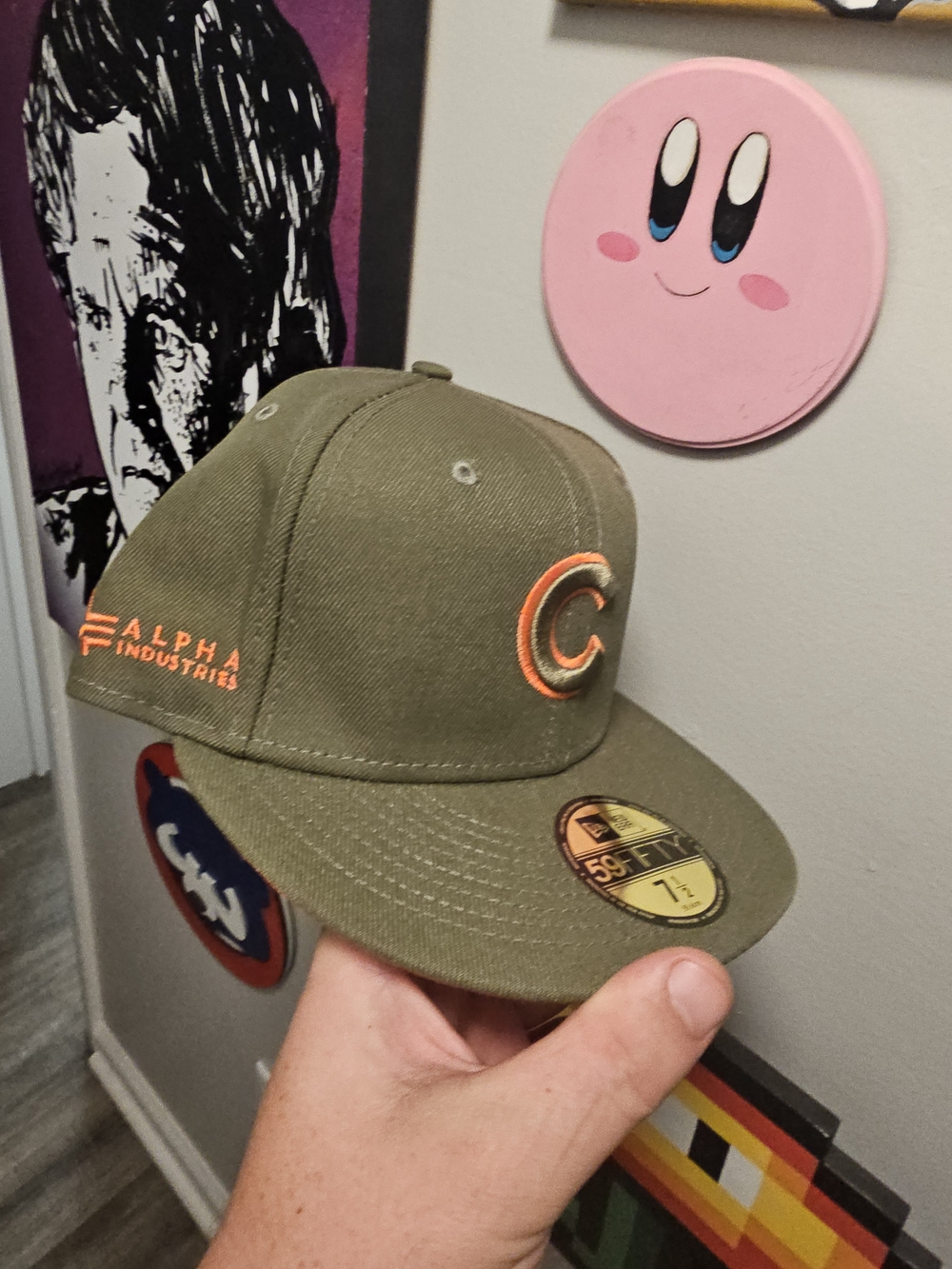 Alpha Industries Olive Green & Orange Snapback Hat